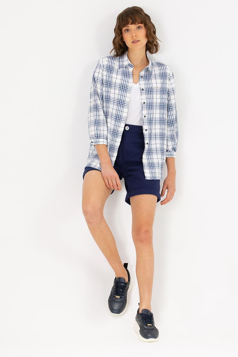 Kadın Lacivert Uzun Kollu Gömlek