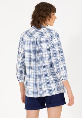 Kadın Lacivert Uzun Kollu Gömlek - 50263645005