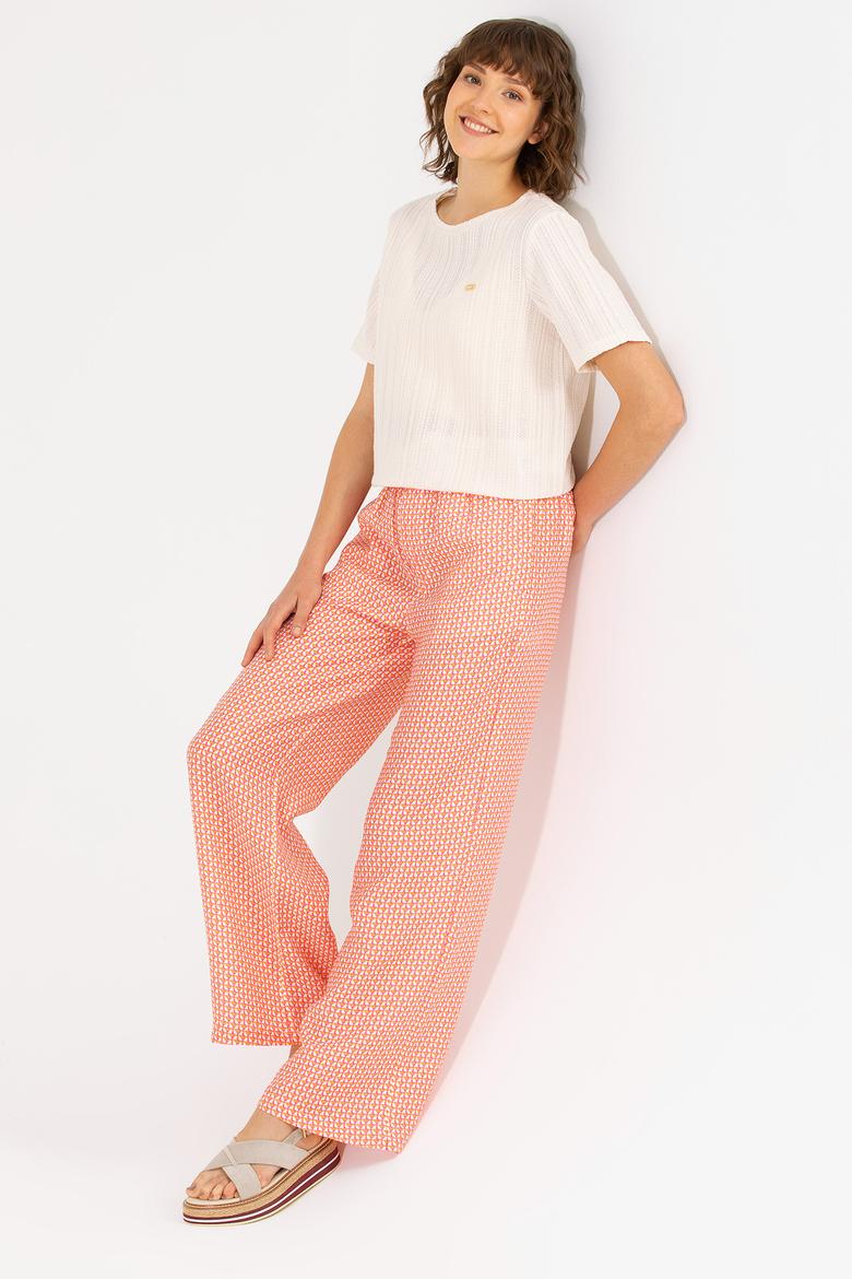 Kadın Krem Bisiklet Yaka Tişört - 50263757028