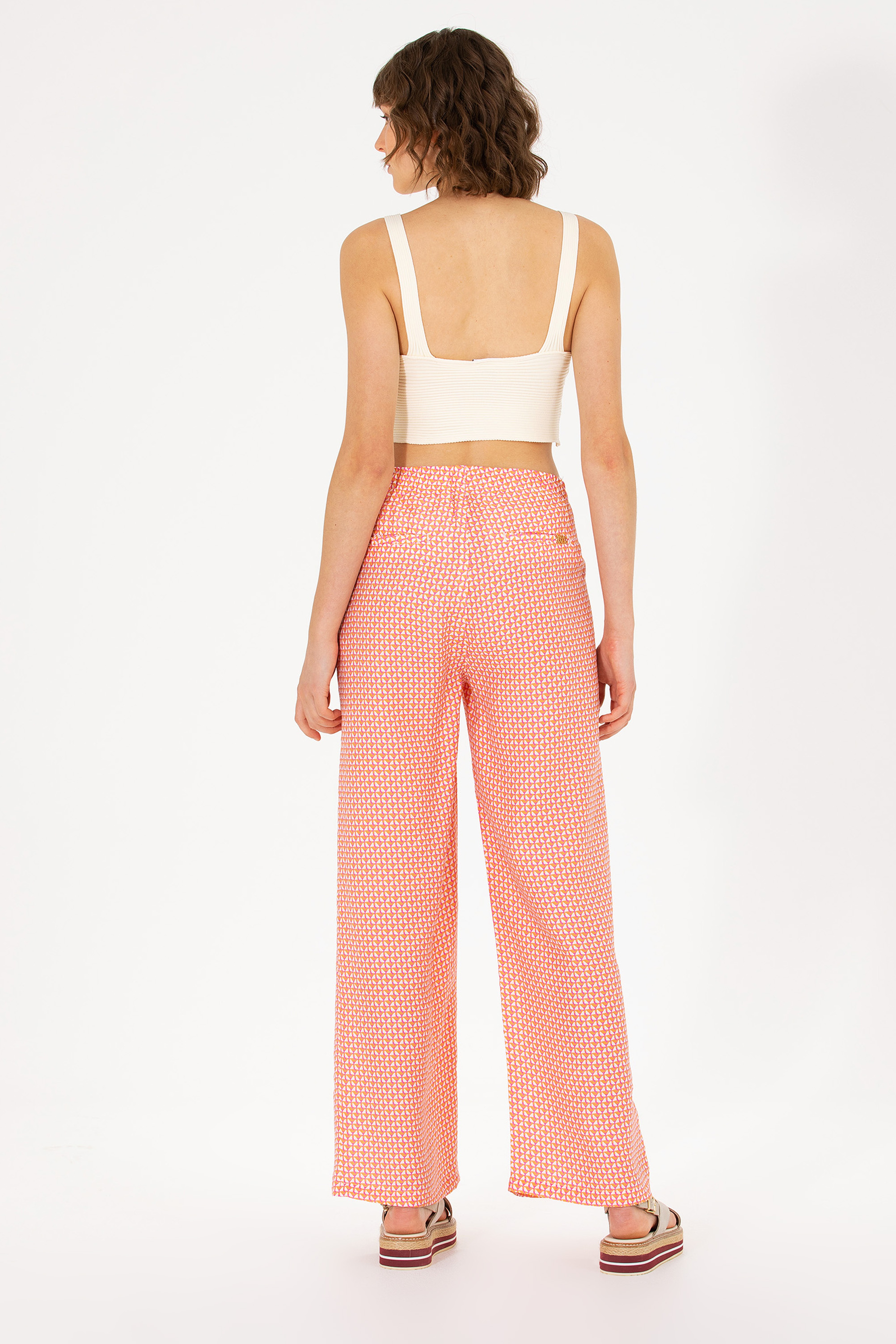 Kadın Fuşya Loose Relax Fit Pantolon - Image 4