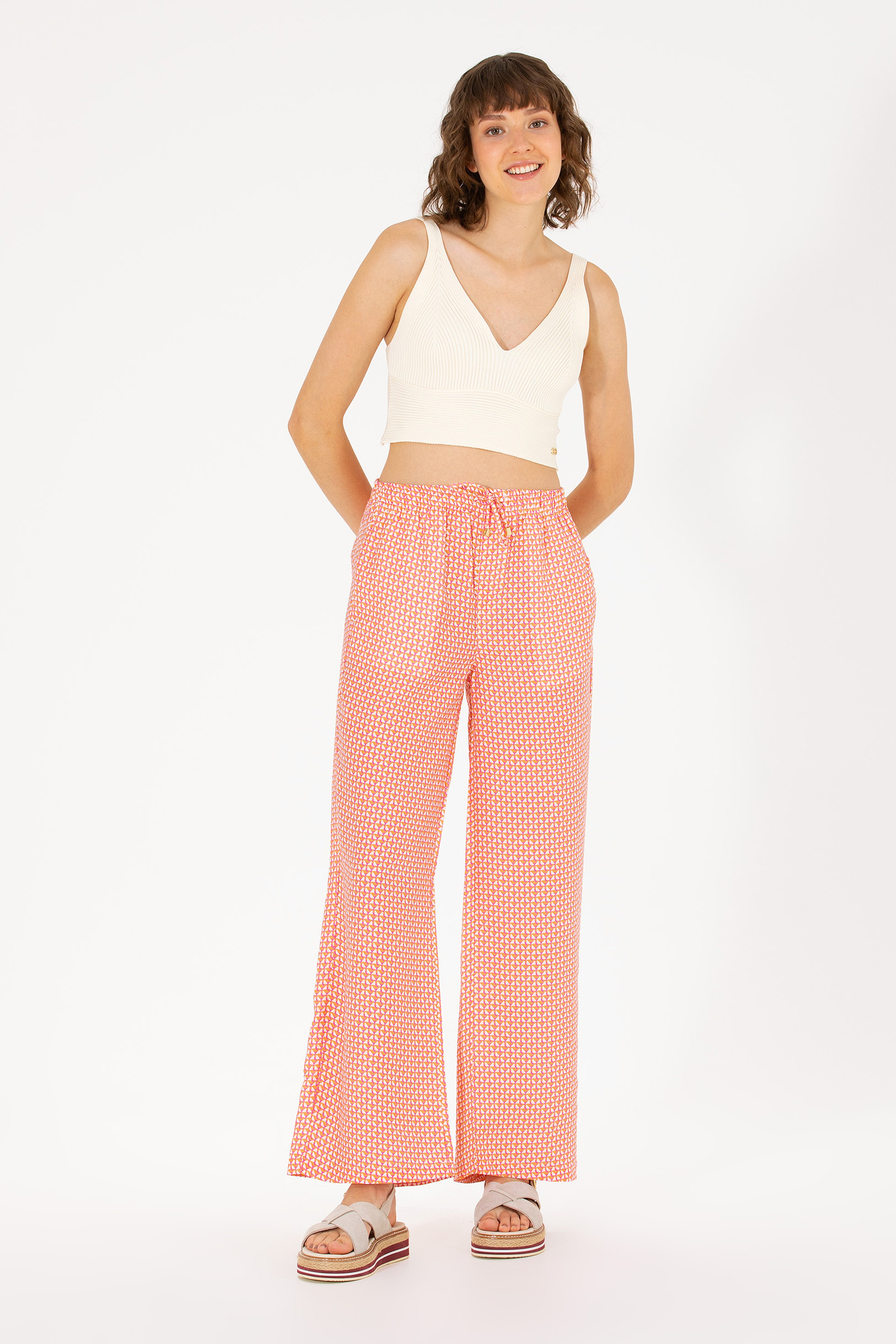 Kadın Fuşya Loose Relax Fit Pantolon - Image 3