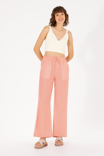 Kadın Fuşya Loose Relax Fit Pantolon