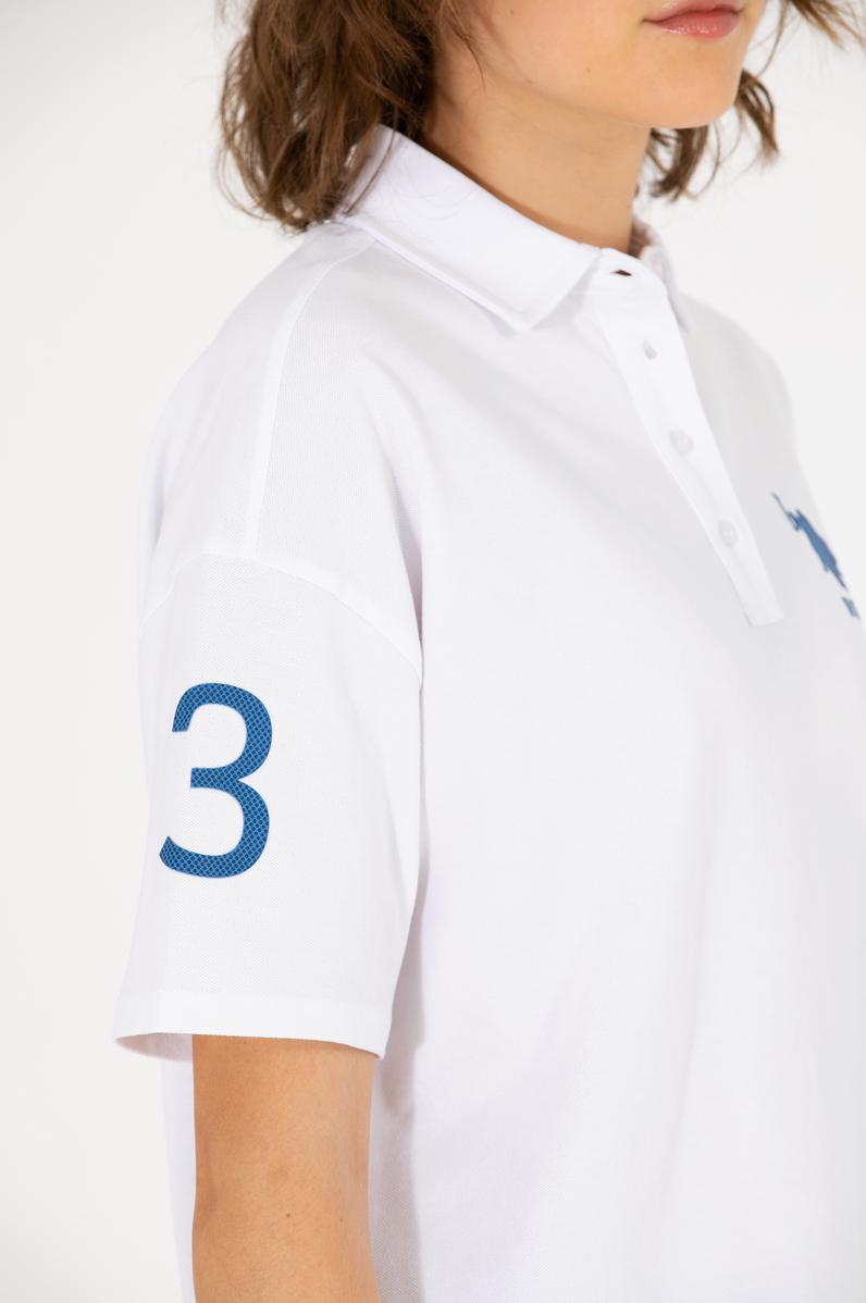 Kadın Beyaz Polo Yaka Tişört