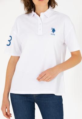 Kadın Beyaz Polo Yaka Tişört - 50263965020