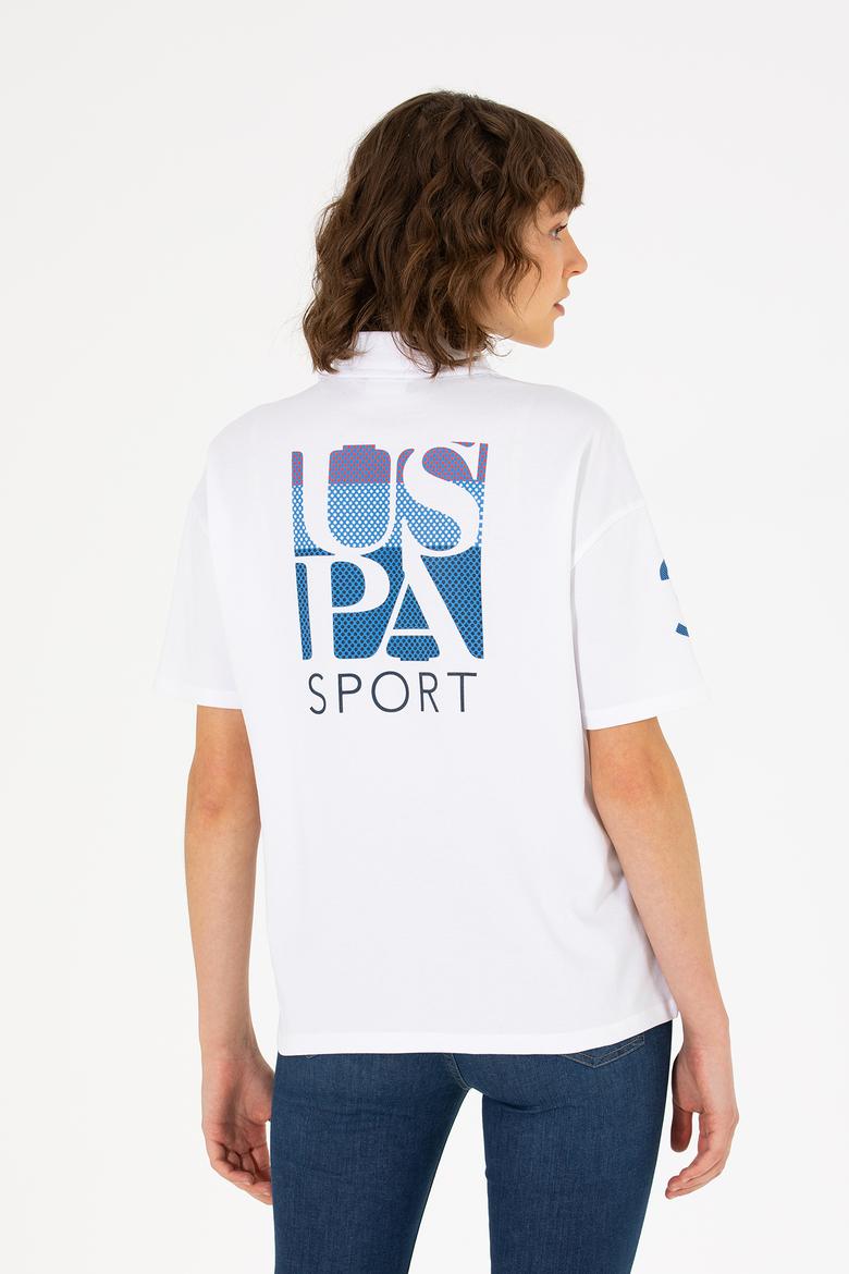 Kadın Beyaz Polo Yaka Tişört - 50263965020