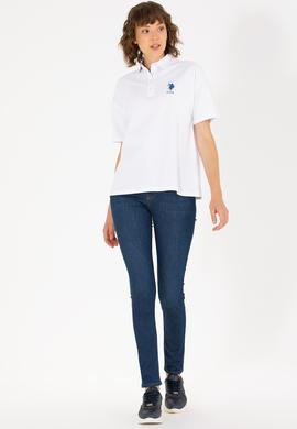 Kadın Beyaz Polo Yaka Tişört - 50263965020