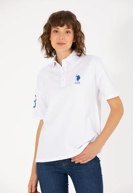 Kadın Beyaz Polo Yaka Tişört - 50263965020