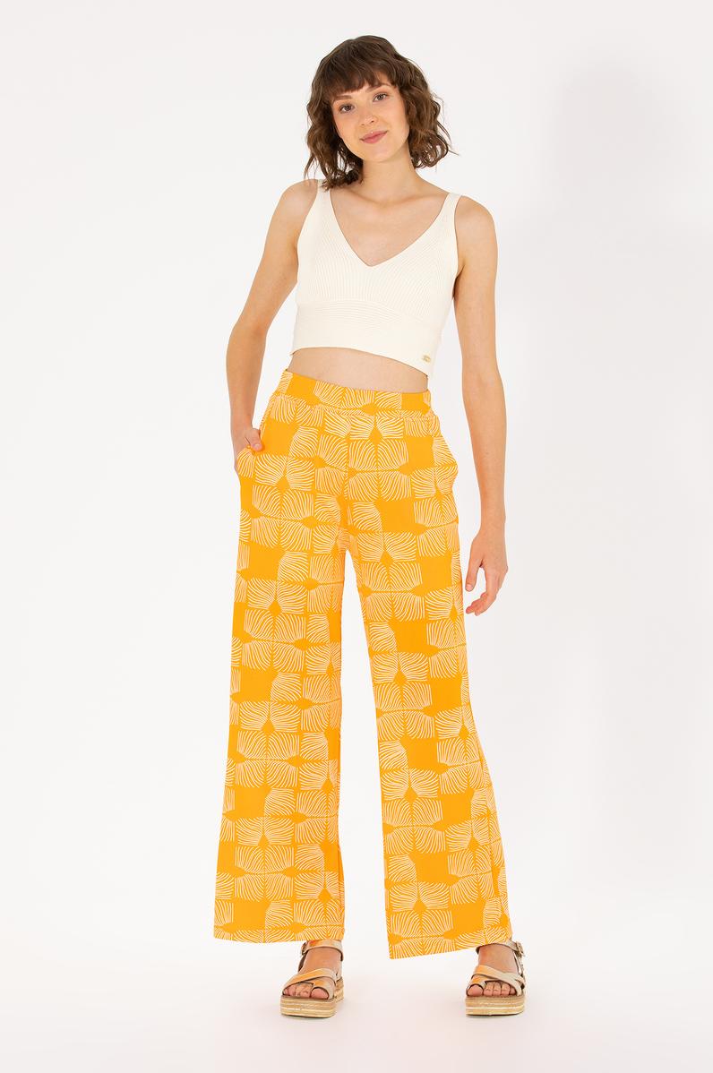 Kadın Turuncu Örme Pantolon