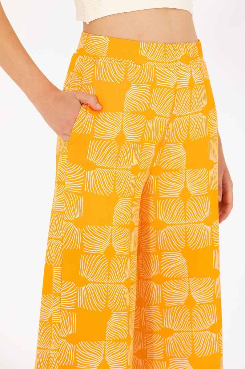 Kadın Turuncu Örme Pantolon