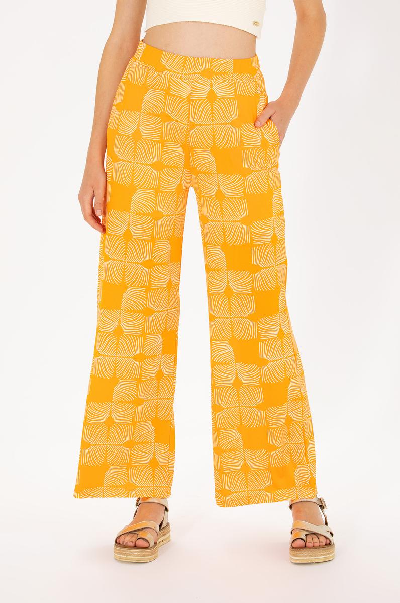 Kadın Turuncu Örme Pantolon