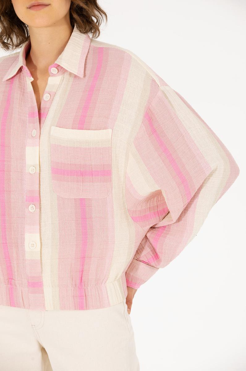 Kadın Pembe Uzun Kollu Gömlek