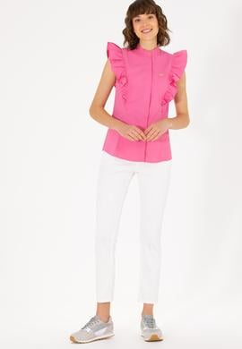 Kadın Pembe Kısa Kollu Gömlek - 50264216013