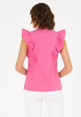 Kadın Pembe Kısa Kollu Gömlek - 50264216013