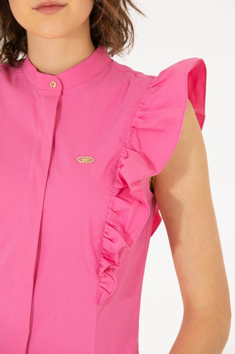Kadın Pembe Kısa Kollu Gömlek