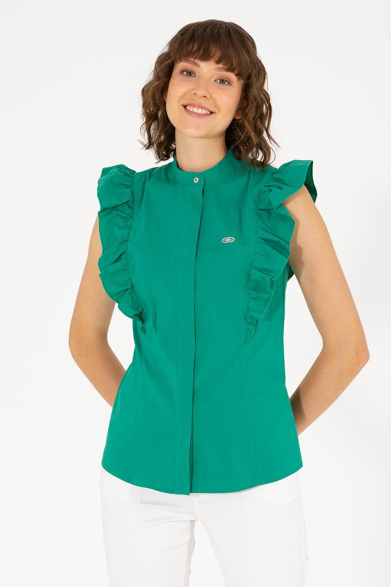 Kadın Yeşil Kısa Kollu Gömlek