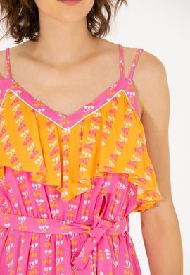 Kadın Fuşya Mini Boy Dokuma Elbise - 50262472006