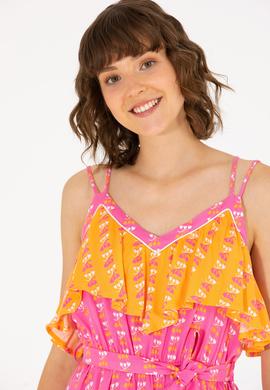 Kadın Fuşya Mini Boy Dokuma Elbise - 50262472006