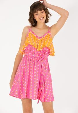 Kadın Fuşya Mini Boy Dokuma Elbise - 50262472006