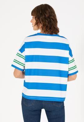 Kadın Yeşil Bisiklet Yaka Tişört - 50262482005