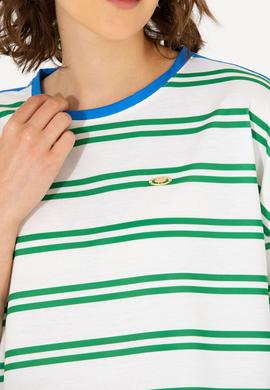 Kadın Yeşil Bisiklet Yaka Tişört - 50262482005