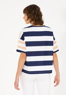 Kadın Kiremit Bisiklet Yaka Tişört - 50262482014