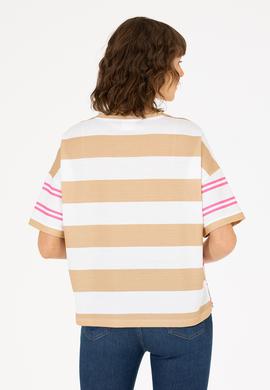 Kadın Pembe Bisiklet Yaka Tişört - 50262482021