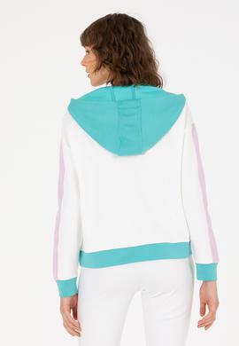 Kadın Krem Kapüşonlu Sweatshirt - 50262543006