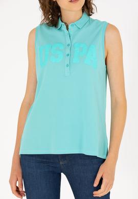 Kadın Mint Kolsuz Polo Yaka Tişört - 50262966007