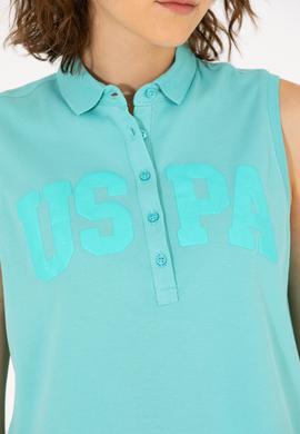 Kadın Mint Kolsuz Polo Yaka Tişört - 50262966006