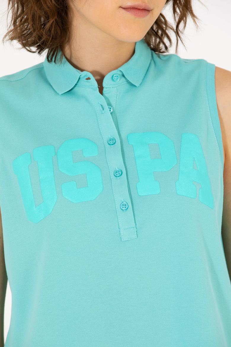 Kadın Mint Kolsuz Polo Yaka Tişört - 50262966006