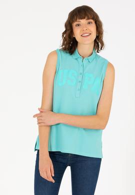 Kadın Mint Kolsuz Polo Yaka Tişört - 50262966006