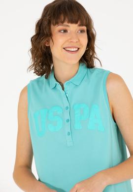 Kadın Mint Kolsuz Polo Yaka Tişört - 50262966006