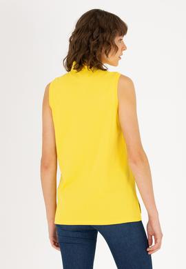 Kadın Sarı Kolsuz Polo Yaka Tişört - 50262966028