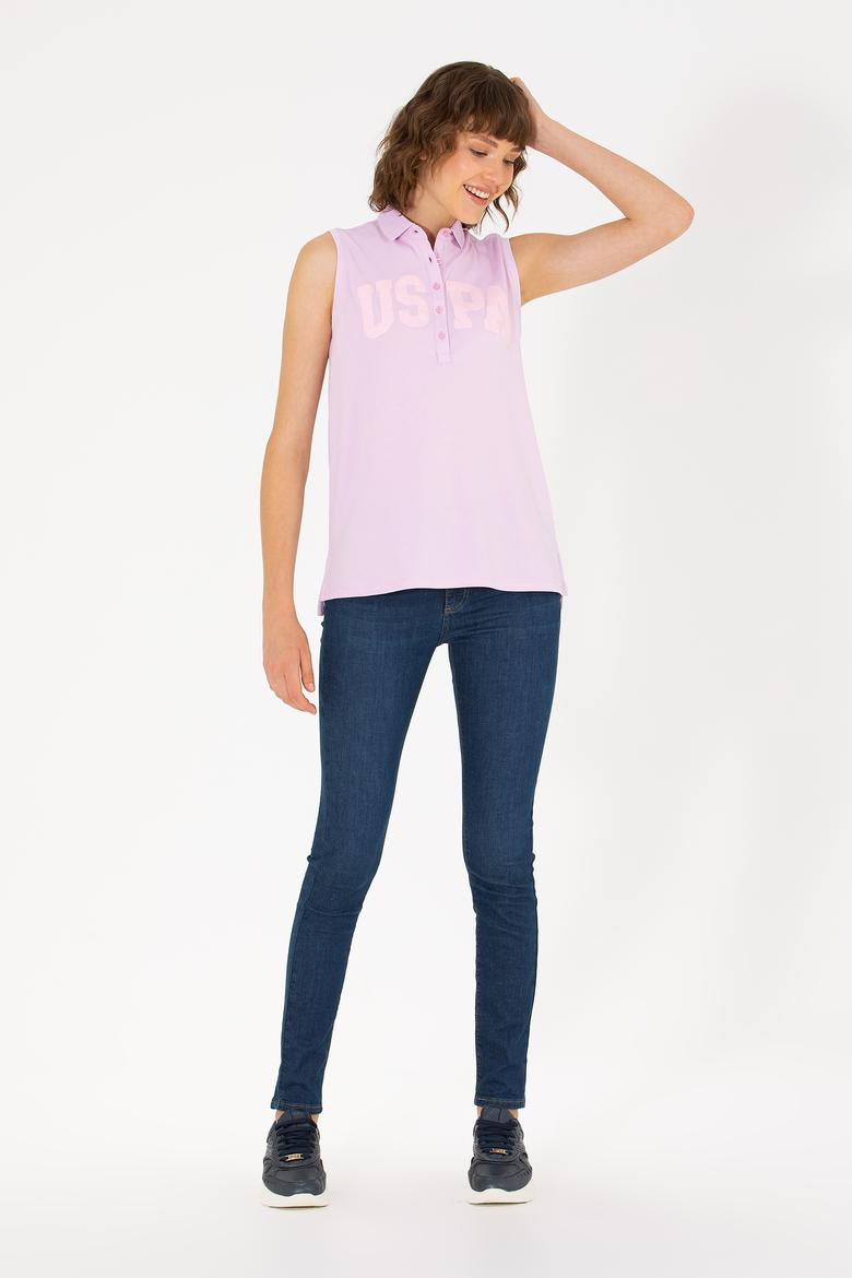 Kadın Manolya Kolsuz Polo Yaka Tişört - 50262966035