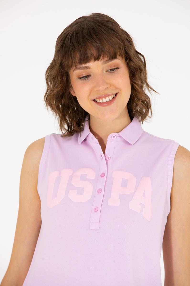 Kadın Manolya Kolsuz Polo Yaka Tişört