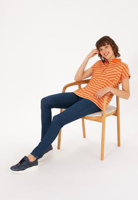 Kadın Kiremit Polo Yaka Tişört - 50263949019