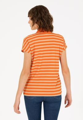 Kadın Kiremit Polo Yaka Tişört - 50263949019