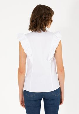 Kadın Beyaz Kısa Kollu Gömlek - 50264216005