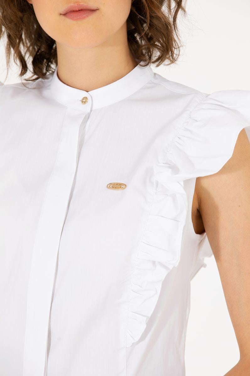 Kadın Beyaz Kısa Kollu Gömlek