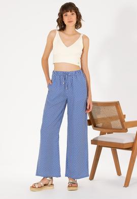 Kadın Saks Loose Relax Fit Pantolon - 50263201003