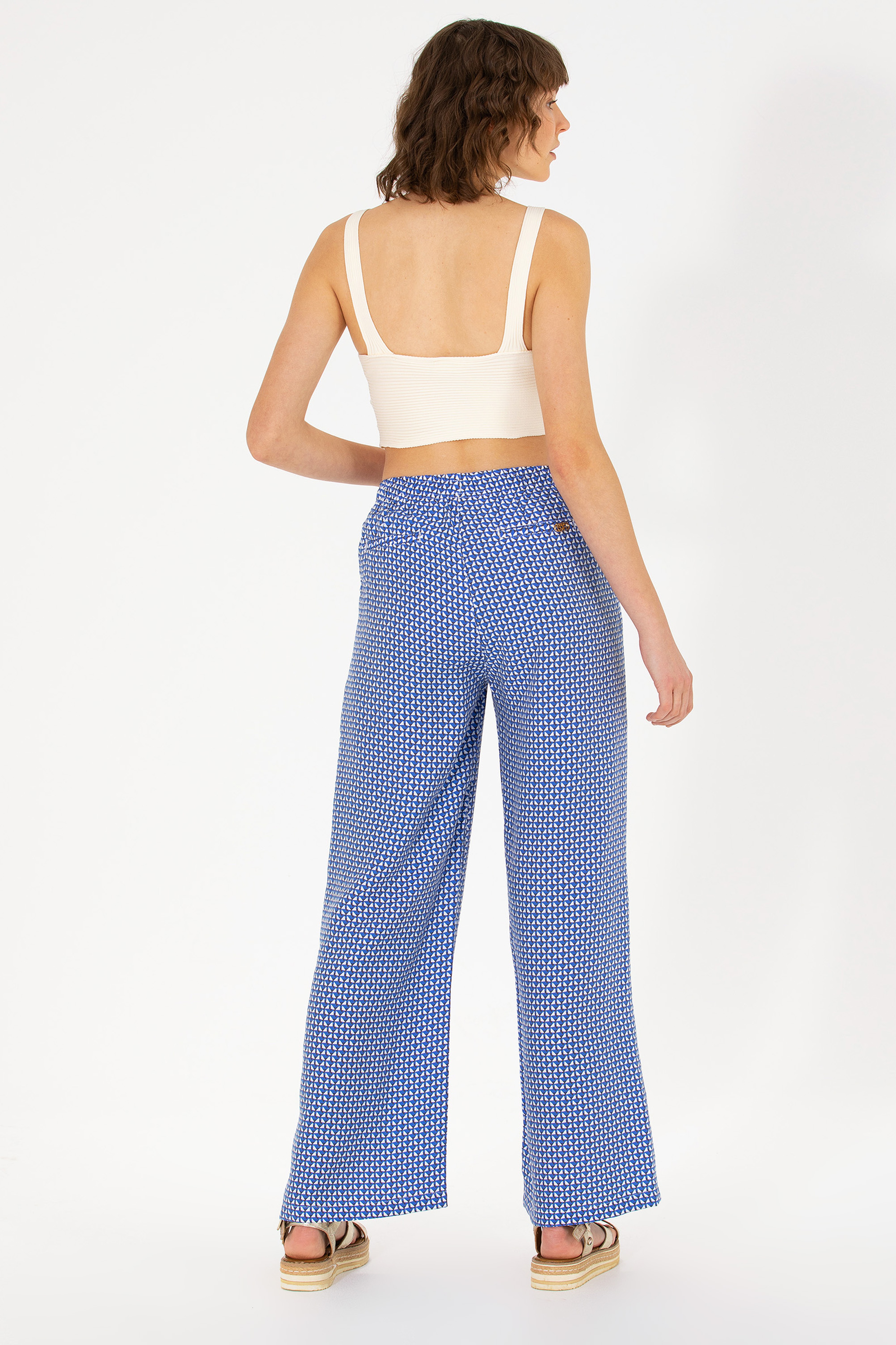 Kadın Saks Loose Relax Fit Pantolon