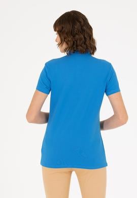 Kadın Saks Polo Yaka Tişört - 50262939024