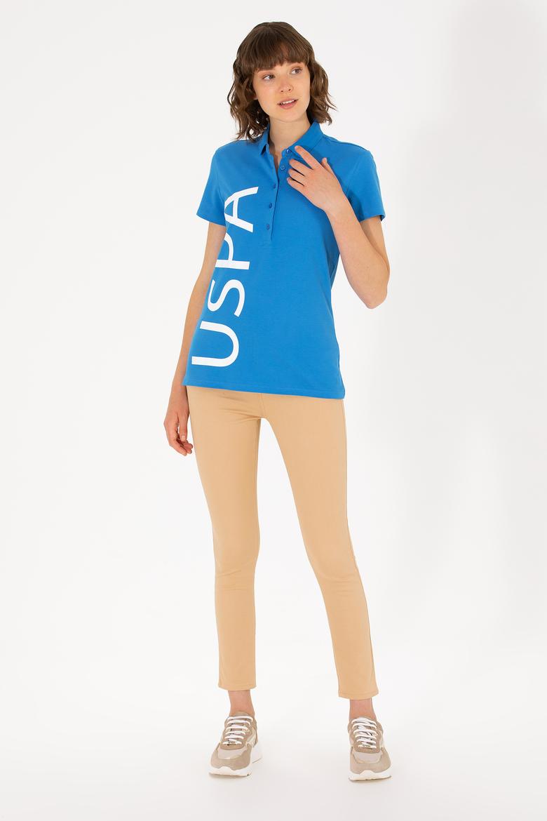 Kadın Saks Polo Yaka Tişört - 50262939024