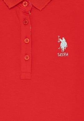 Kız Çocuk Kırmızı Basic Polo Yaka Tişört - 50265668118