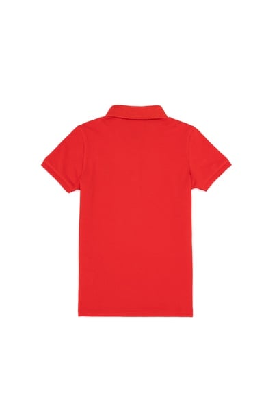 Kız Çocuk Kırmızı Basic Polo Yaka Tişört