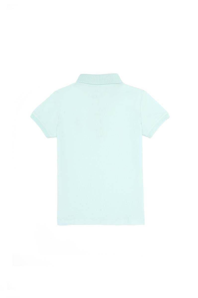 Kız Çocuk Su Yeşili Polo Yaka Basic Tişört