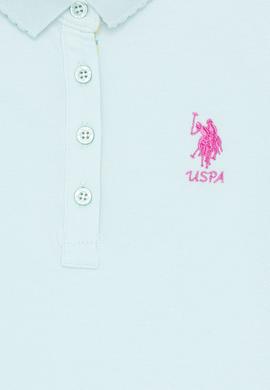 Kız Çocuk Su Yeşili Polo Yaka Basic Tişört - 50265668129