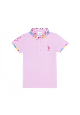 Kız Çocuk Manolya Polo Yaka Basic Tişört - 50265667063