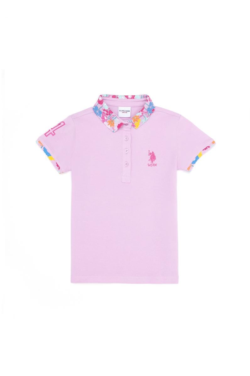 Kız Çocuk Manolya Polo Yaka Basic Tişört