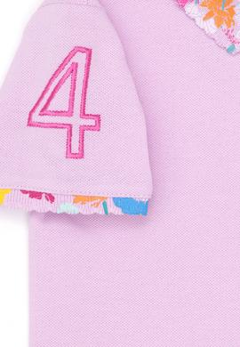 Kız Çocuk Manolya Polo Yaka Basic Tişört - 50265667063